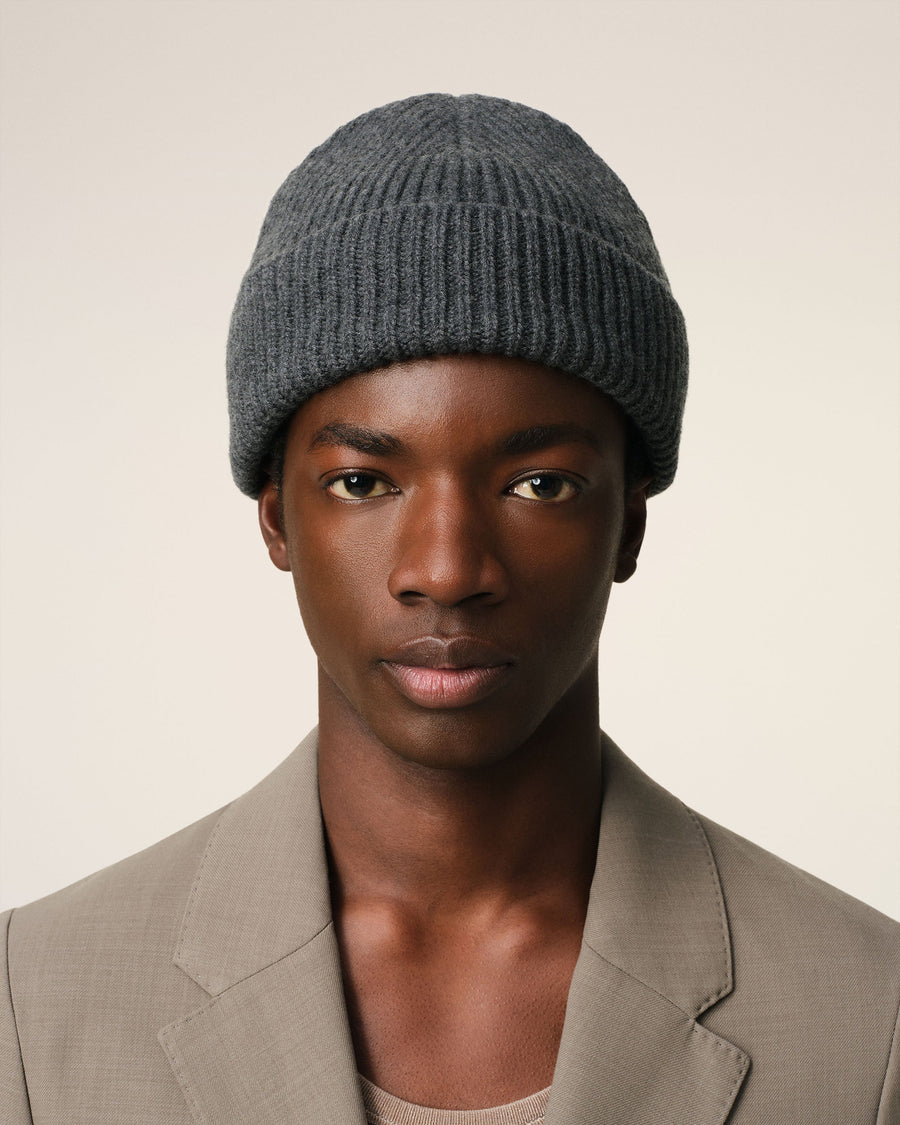 Grey Merino Wool Ami De Coeur Beanie