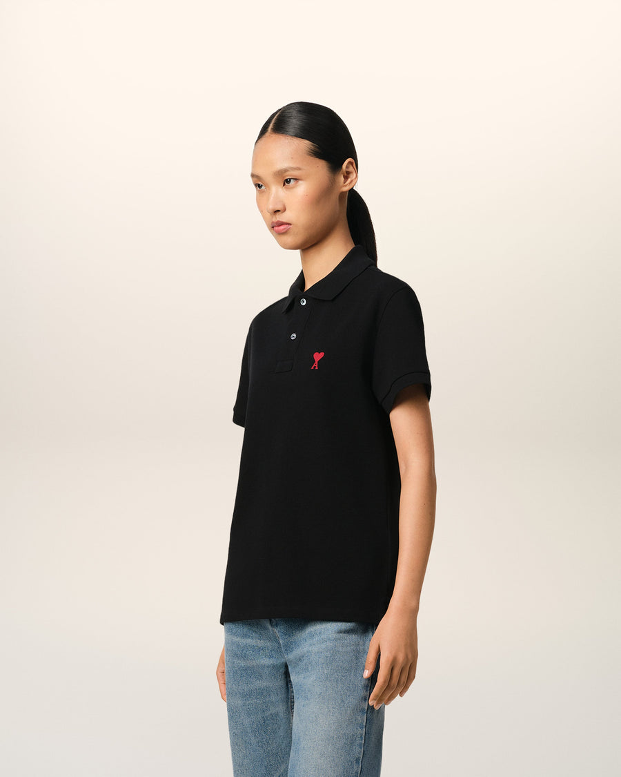 Black Organic Cotton Ami De Coeur Polo Shirt