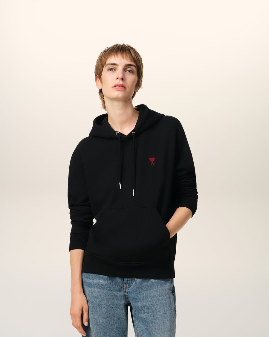 Black Organic Cotton Ami De Coeur Hoodie