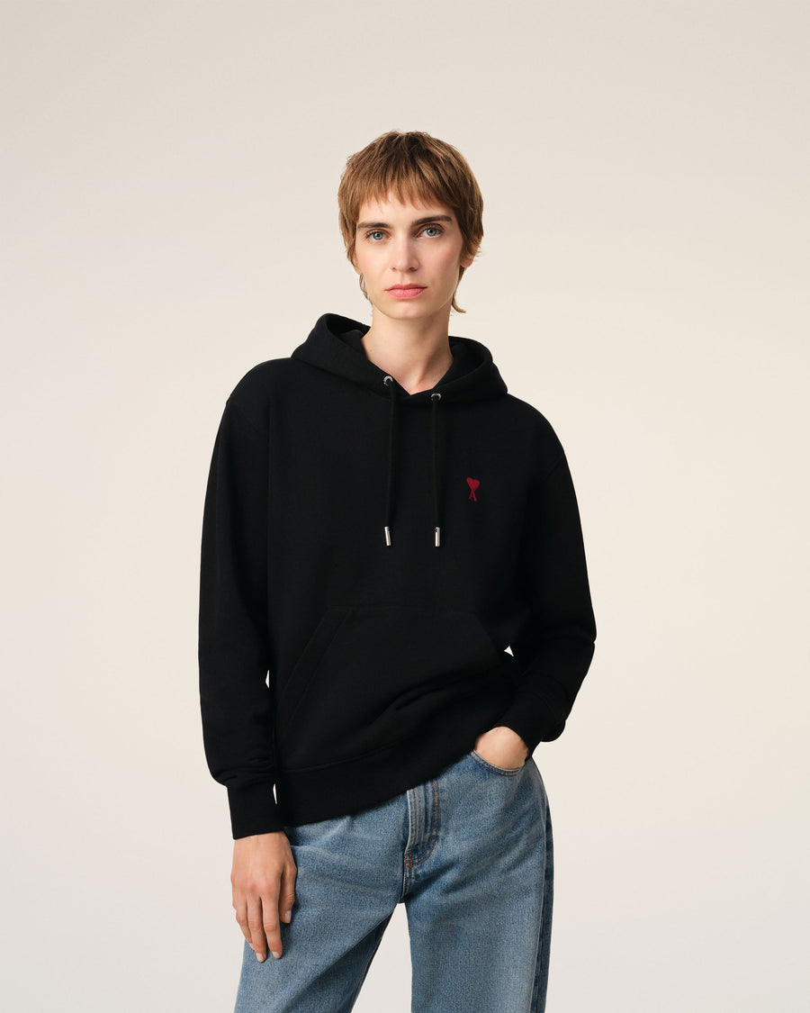 Black Organic Cotton Ami De Coeur Hoodie
