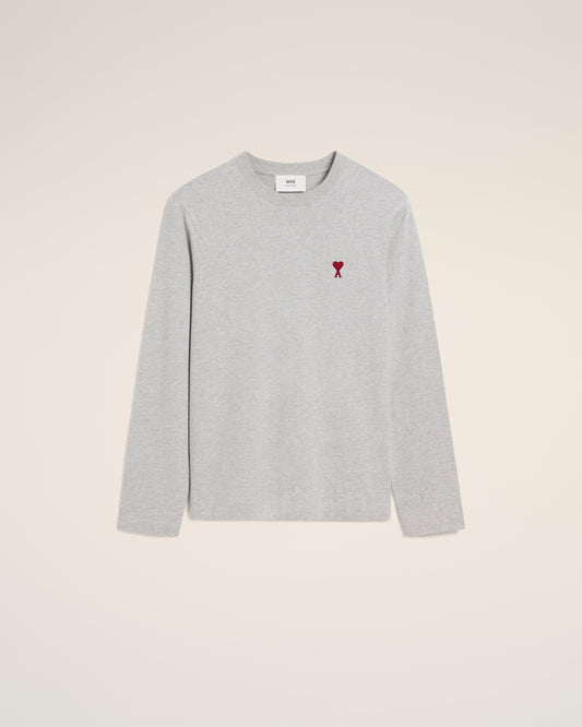 Grey Cotton Ami de Coeur Long Sleeves T-Shirt