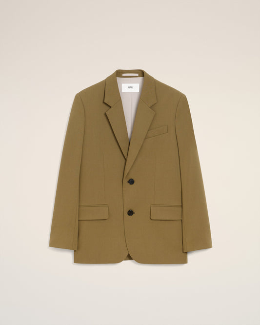 Green Wool Loose Single Breasted Jacket
