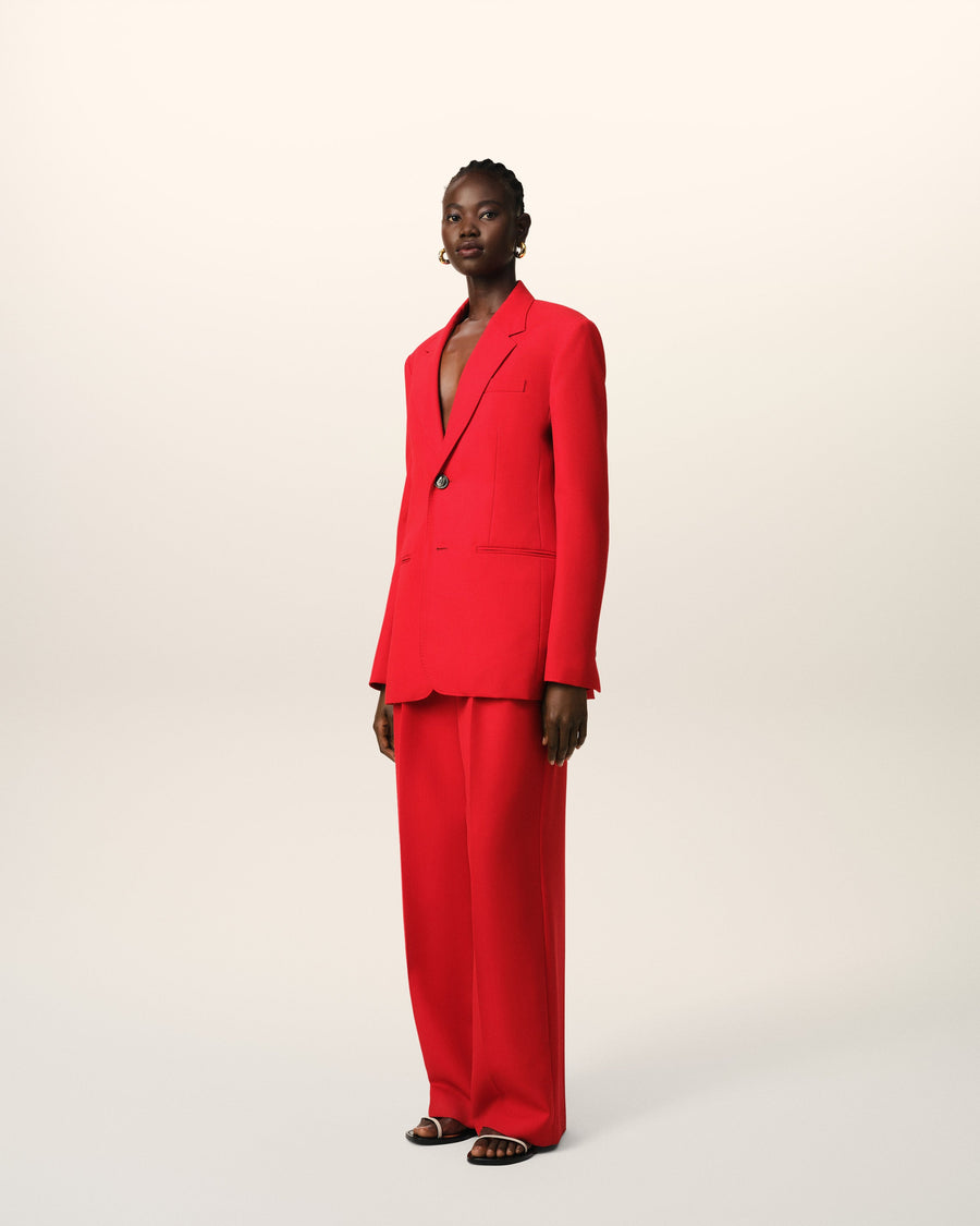 Red Wool Semi-Lined Jacket