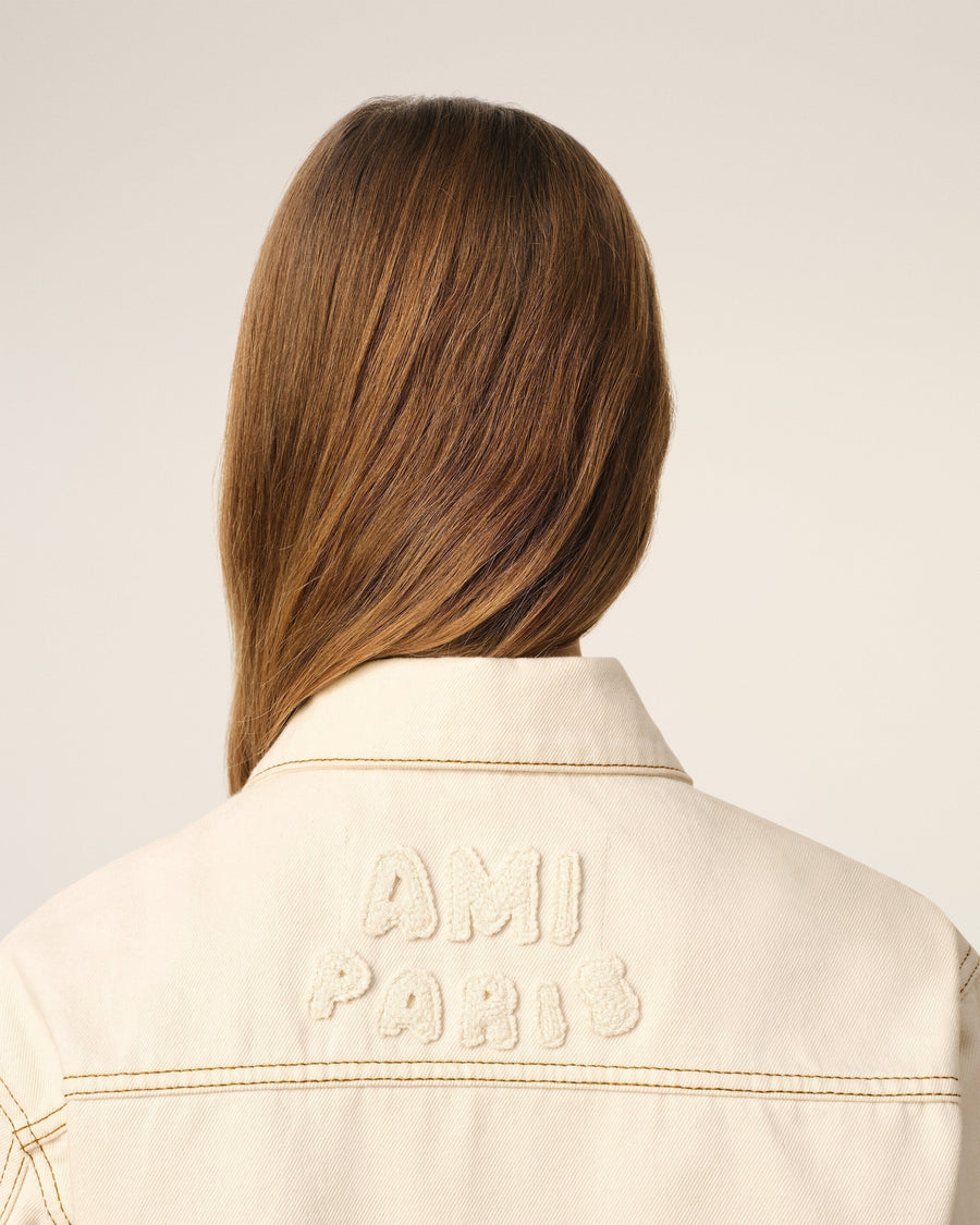 Beige Cotton Ami Paris Trucker Jacket