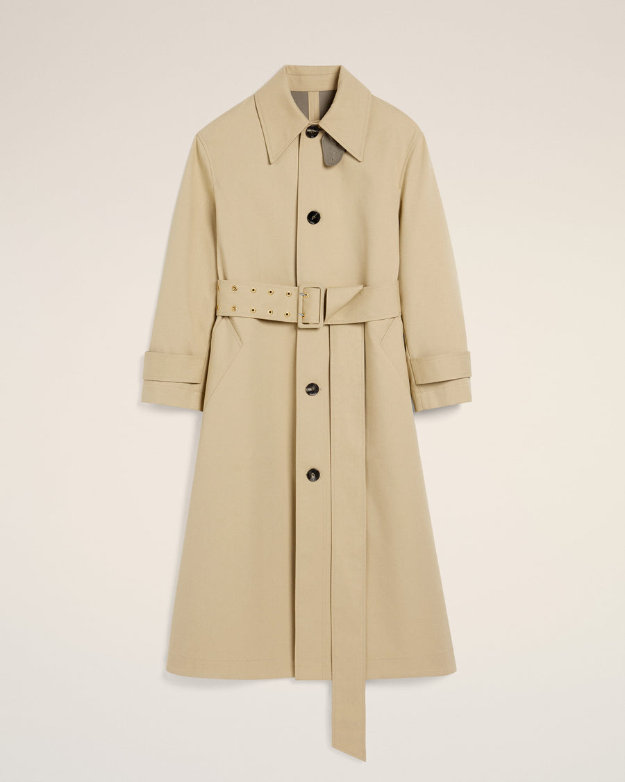 Beige Cotton Belted Mac