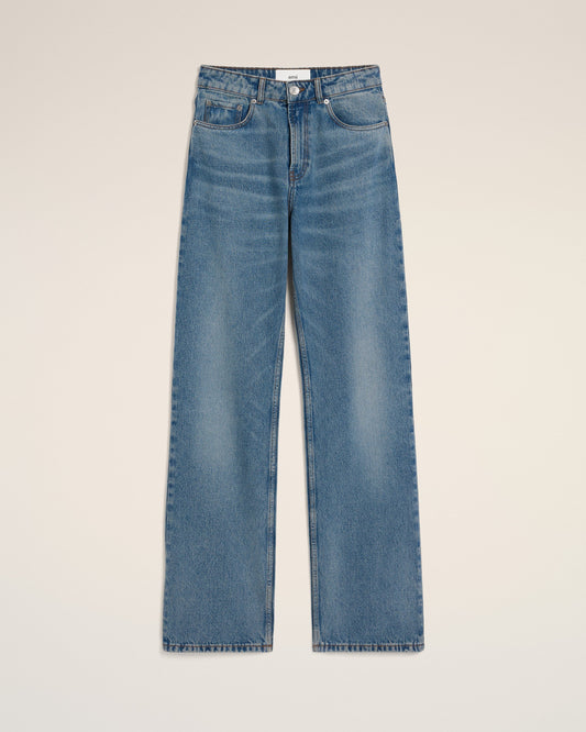 Blue Cotton Large Fit Jeans