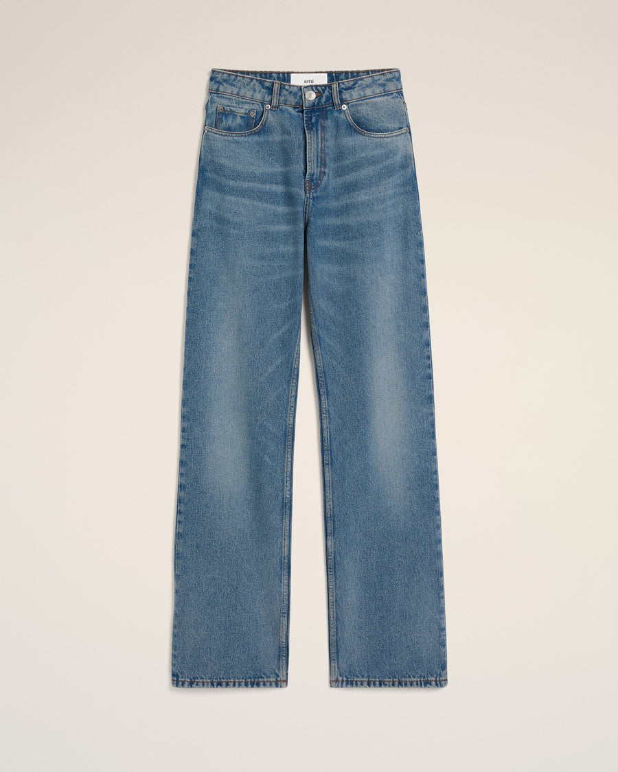 Blue Cotton Large Fit Jeans