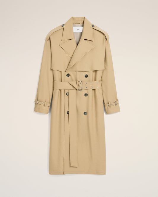 Beige Wool Trench Coat