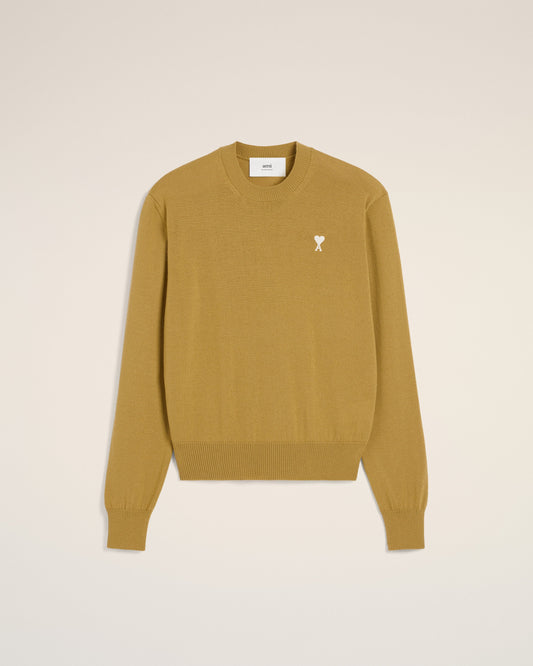 Mustard Wool Ami de Coeur Crew Neck Sweater