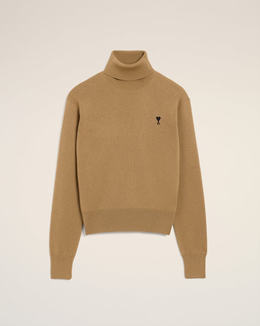 Brown Wool Ami De Coeur Turtle Neck Sweater