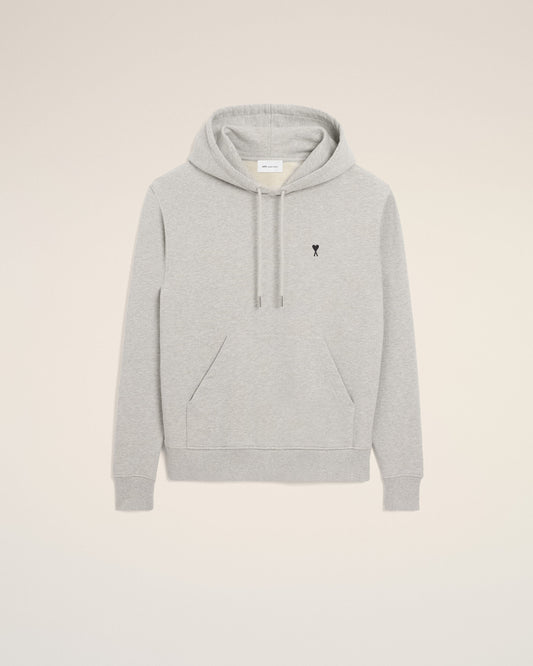 Grey Cotton Contrasted Ami De Coeur Hoodie