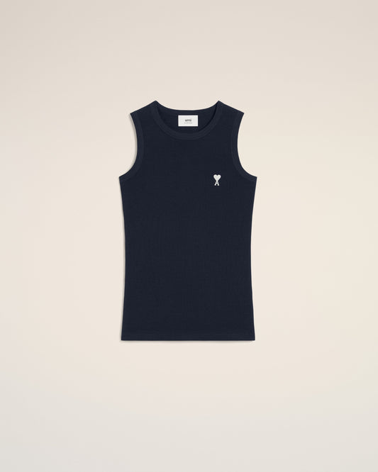 Navy Cotton Rib Ami de Coeur Tanktop