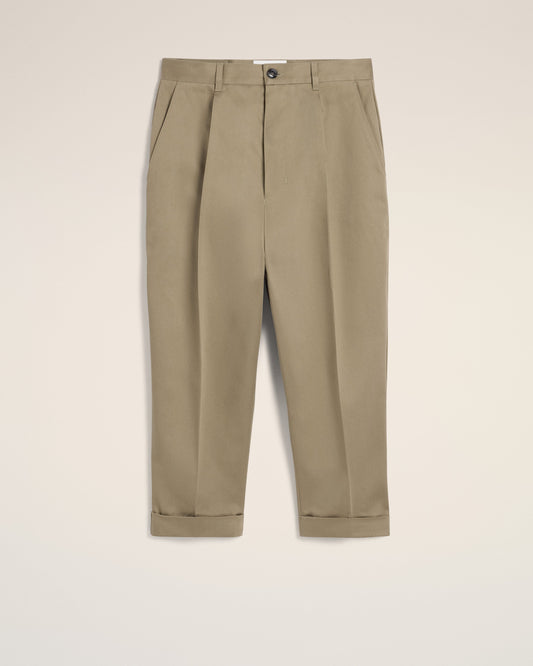 Green Cotton Carrot Oversized Trousers