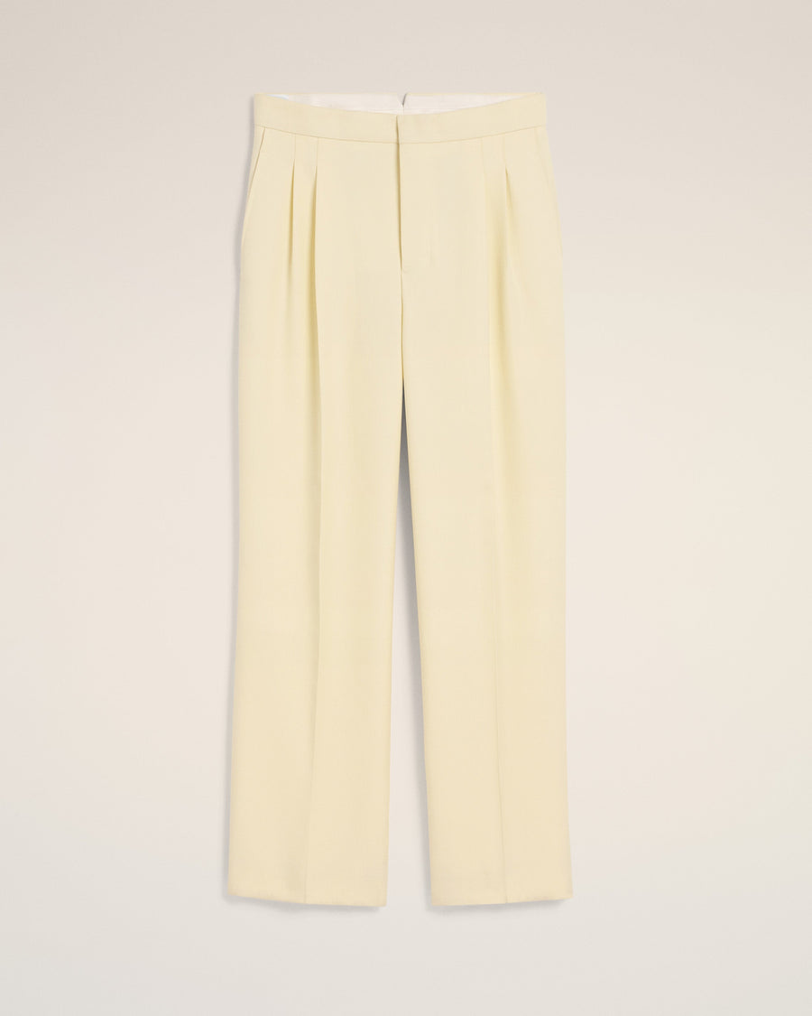 Yellow Wool Large Fit Trousers
