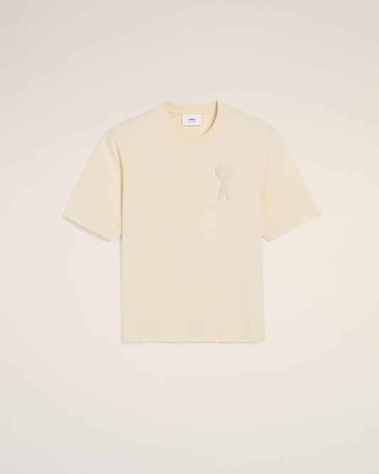 Beige Cotton Ami de Coeur Patch T-Shirt