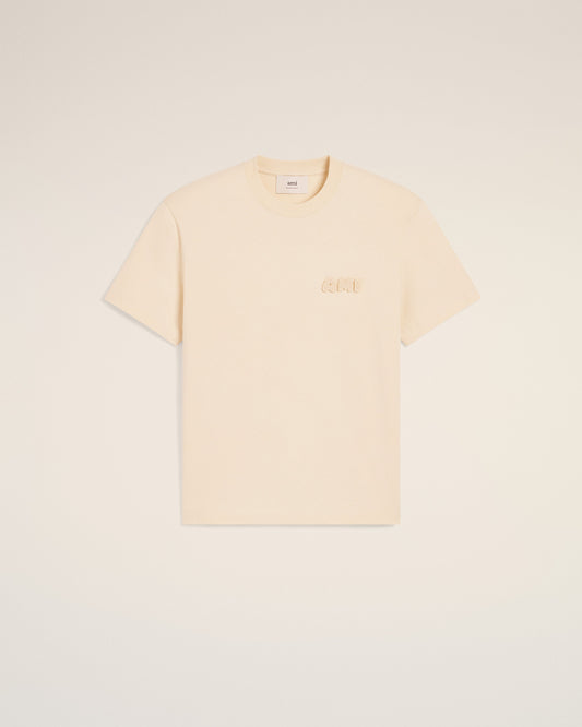 Beige Cotton Ami Patch T-Shirt