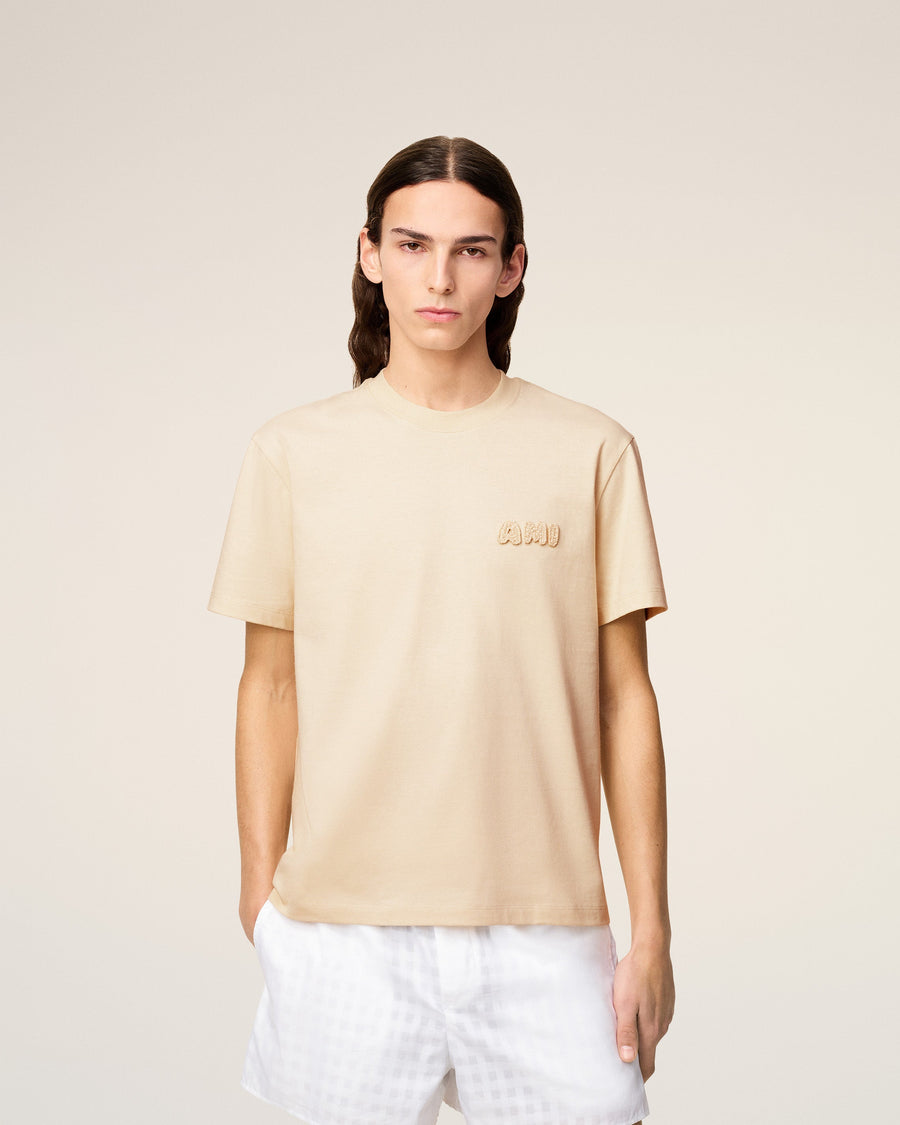 Beige Cotton Ami Patch T-Shirt