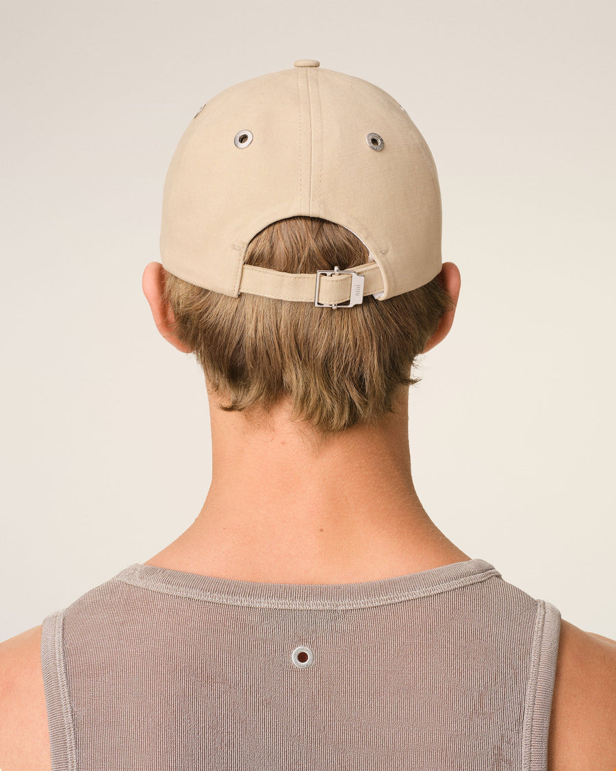 Beige Cotton Ami de Coeur Embroidery Cap