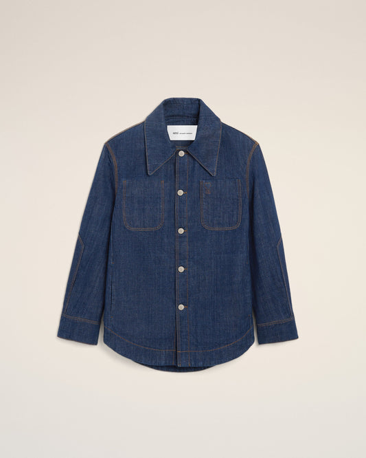 Blue Cotton Ami De Coeur Worker Overshirt
