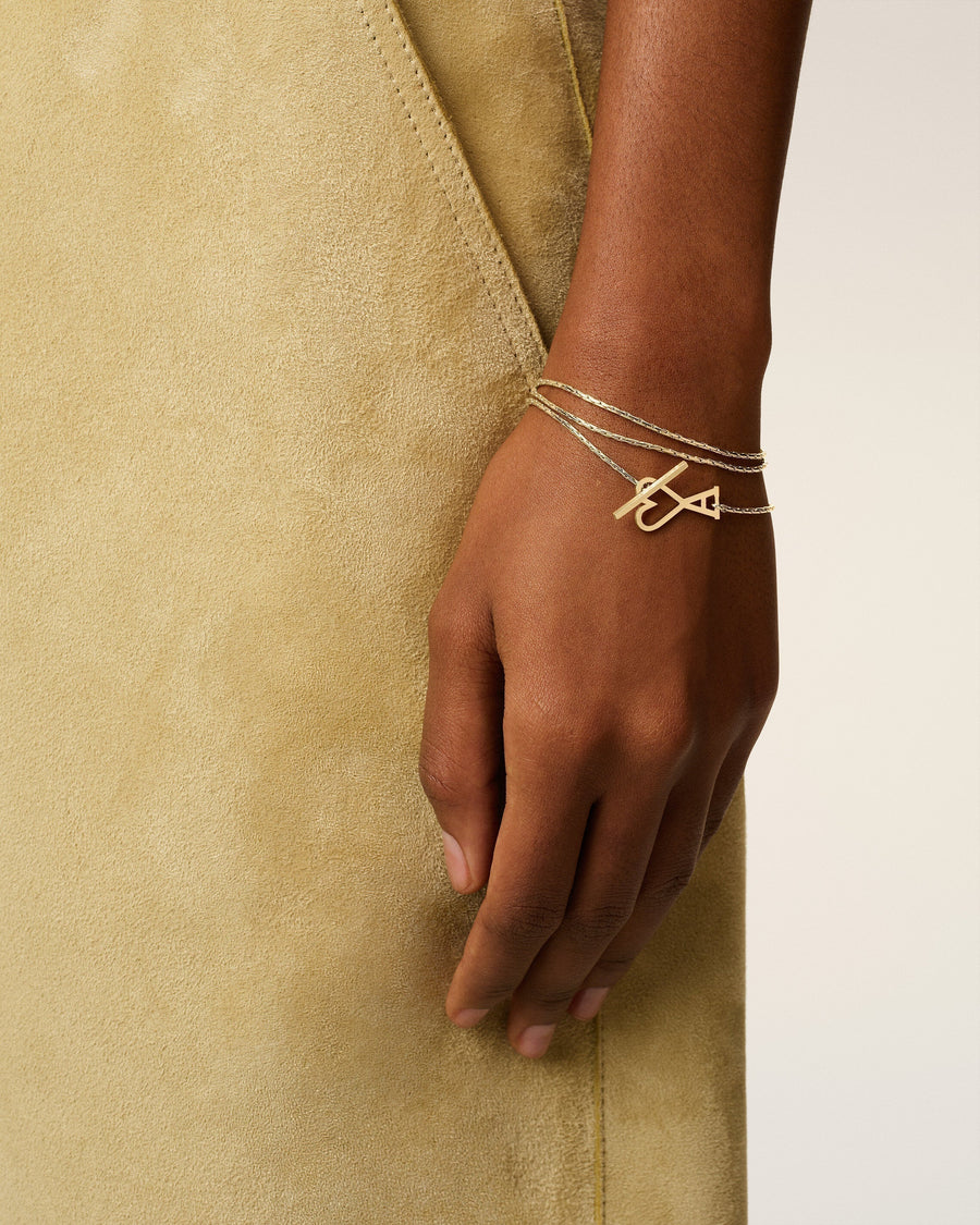 Gold Brass Ami De Coeur 2 In 1 Chain Necklace