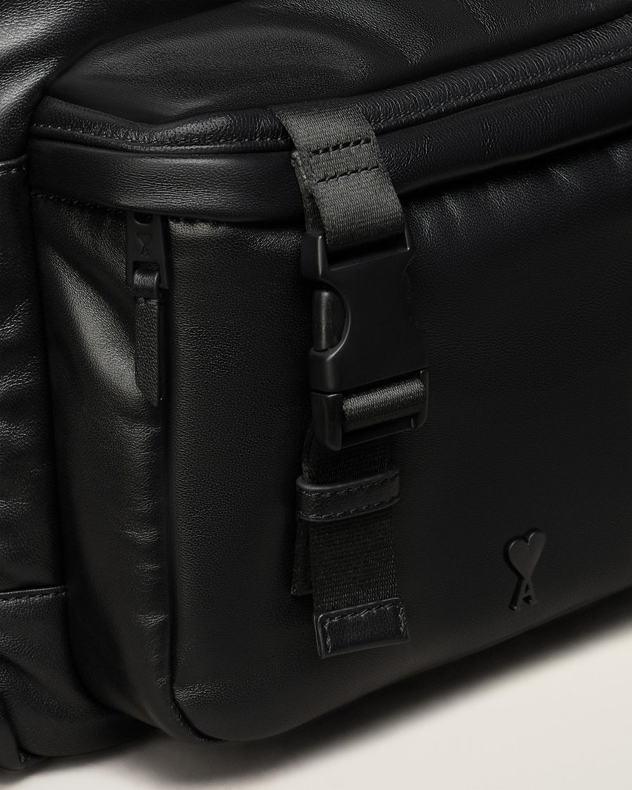 Black Leather Ami De Coeur Backpack