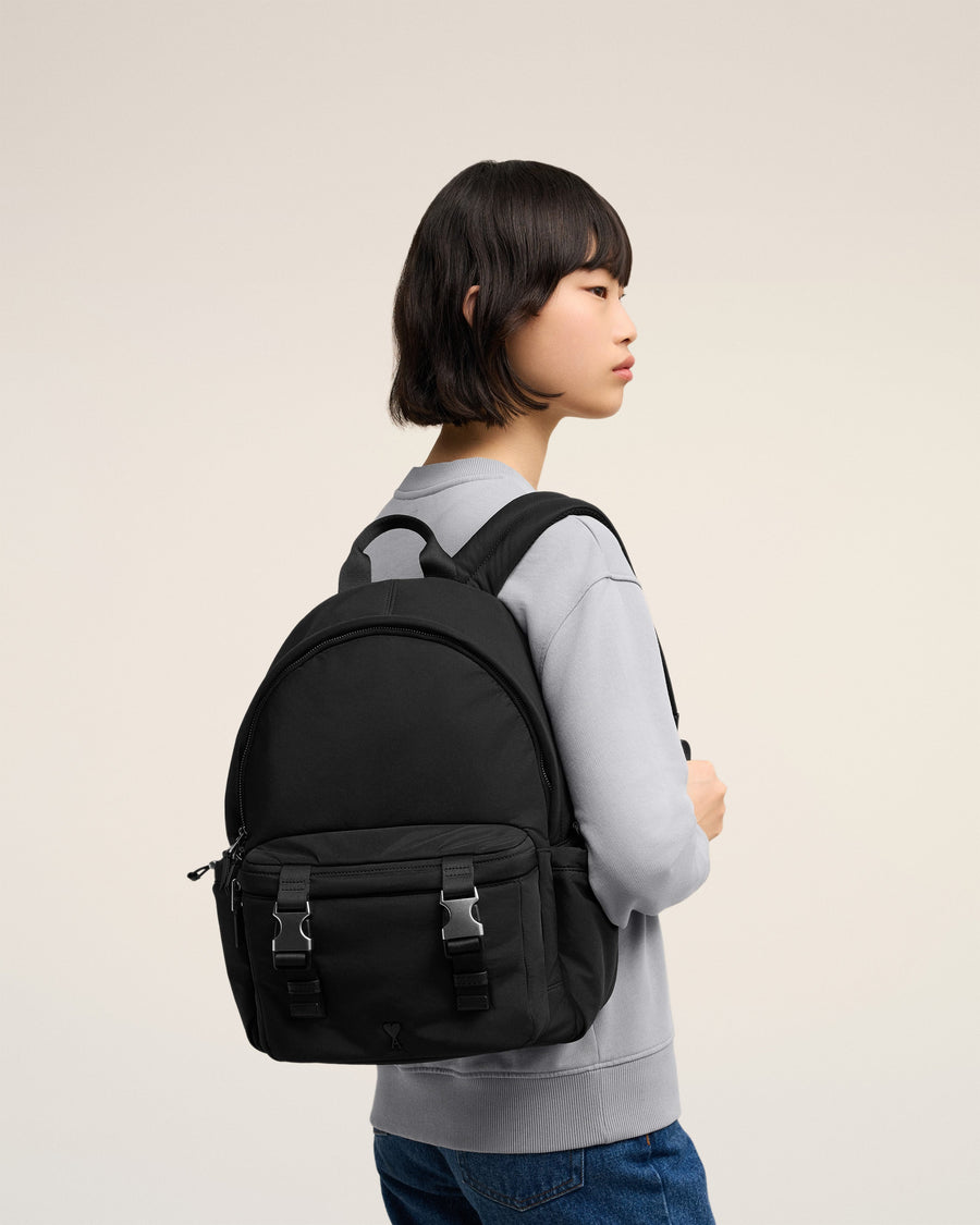Black Nylon Ami De Coeur Backpack
