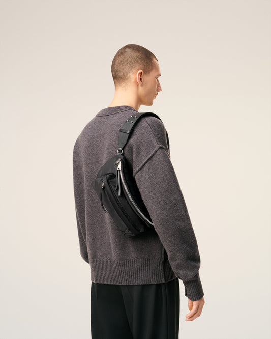 Black Nylon Canvas Marcel Bumbag