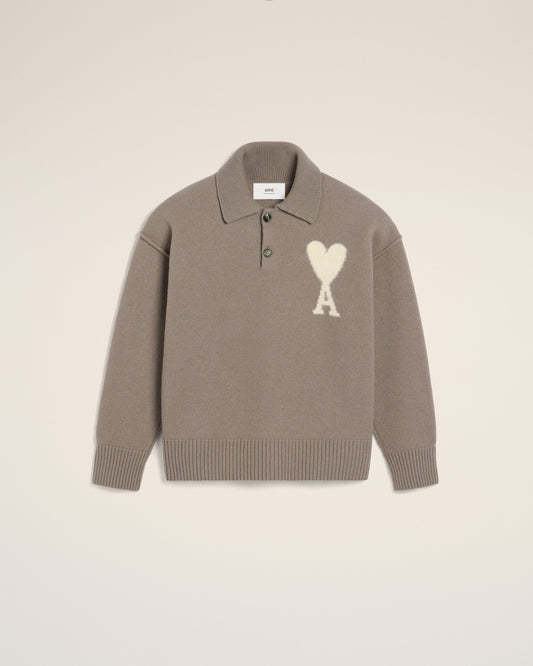Taupe Wool Ami de Coeur Polo