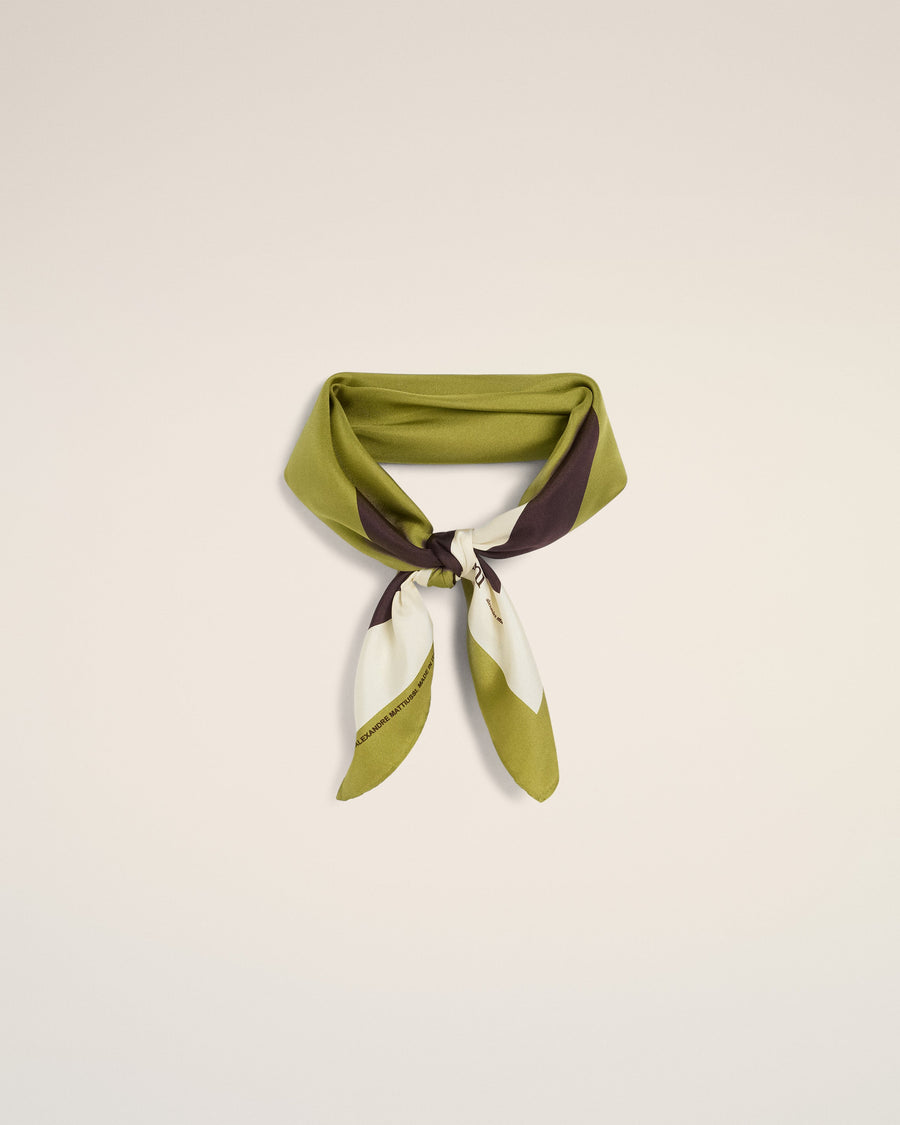 Khaki Silk Tricolor Bandana