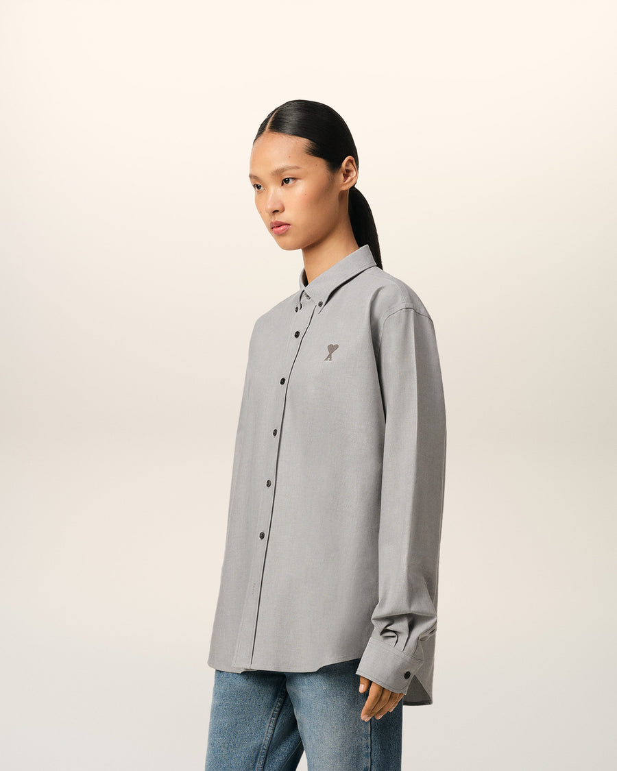Grey Cotton Button-Down Ami de Cœur Shirt