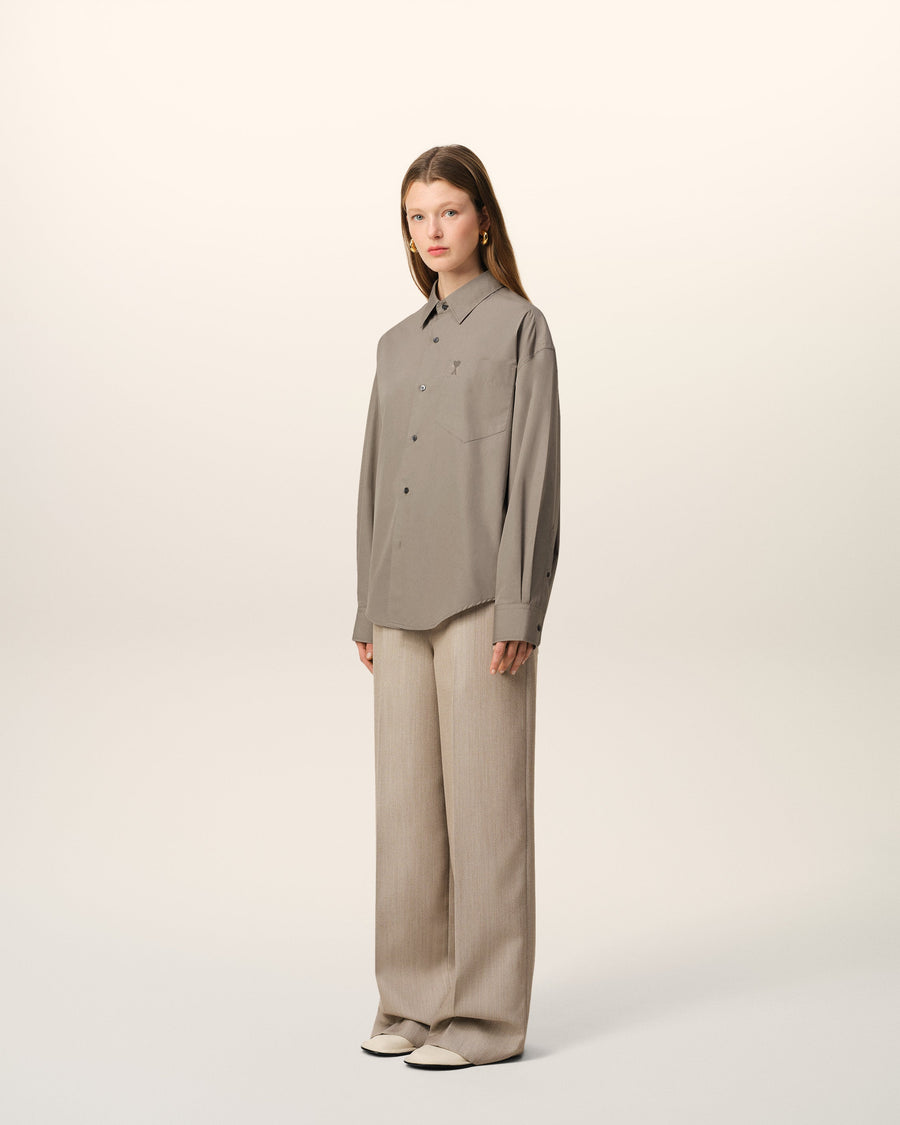Beige Cotton Ami de Coeur Boxy Shirt