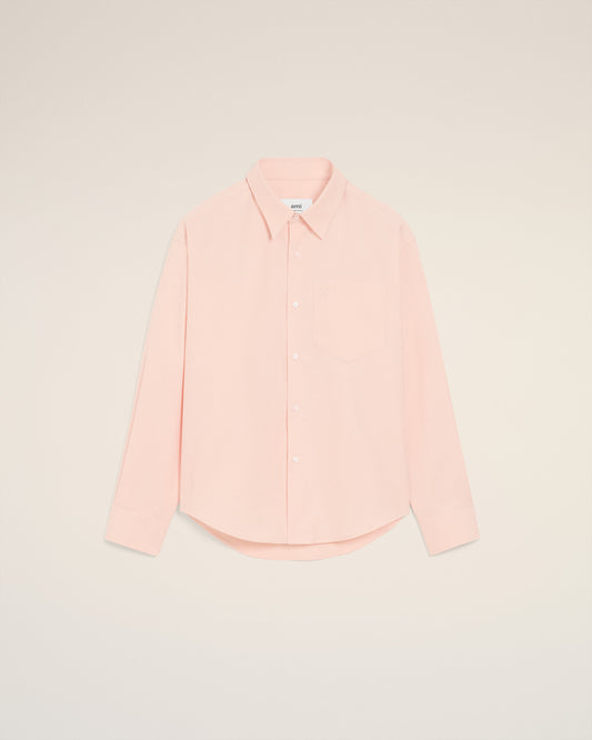 Pink Cotton Embossed Ami De Coeur Boxy Shirt