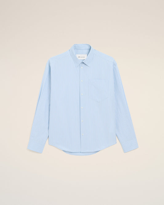 Blue Cotton Long Sleeve Ami De Coeur Boxy Shirt