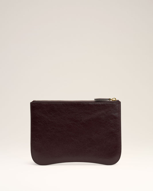 Burgundy Leather Paris Paris Pouch