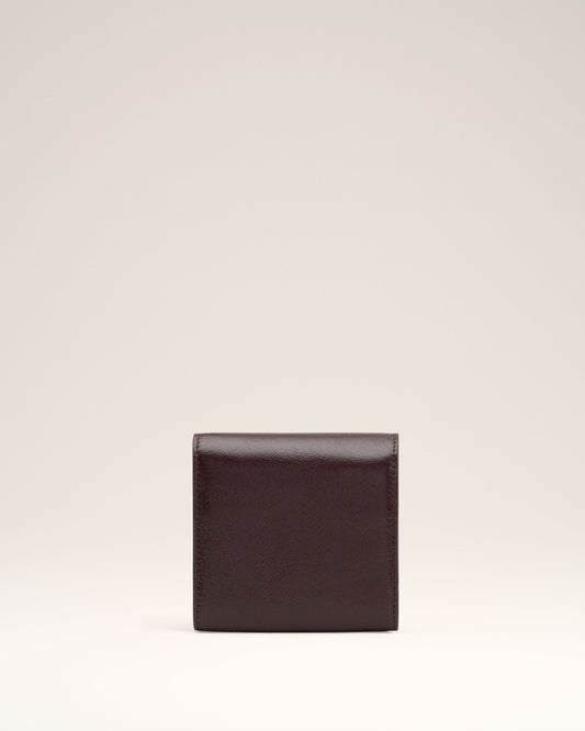 Burgundy Leather Paris Paris Compact Wallet