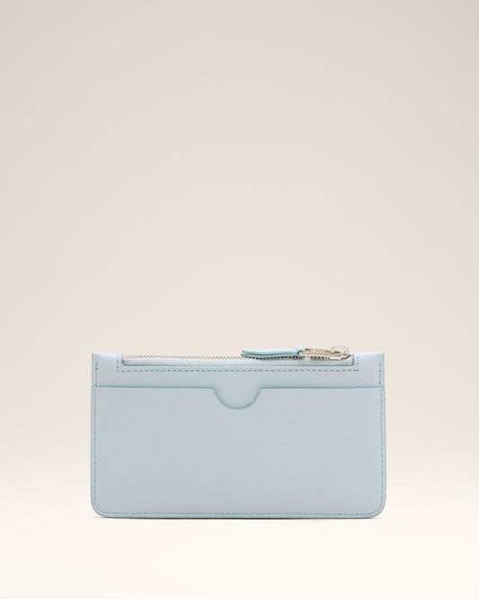 Blue Smooth Leather Ami De Coeur Zipped Card Holder