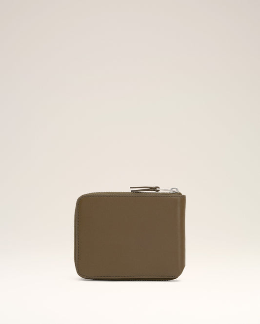 Green Smooth Leather Ami De Coeur Compact Wallet