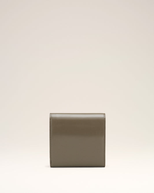 Grey Glazed Leather Paris Paris Compact Wallet