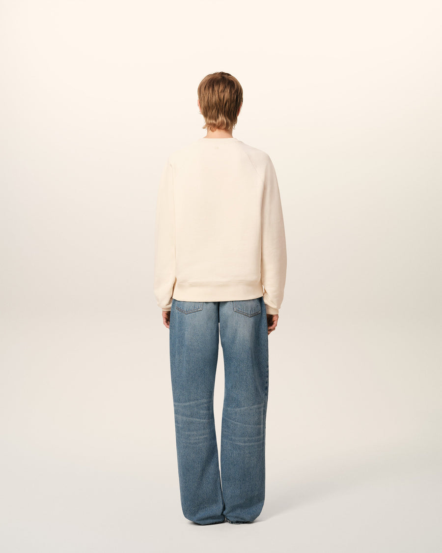 Beige Cotton Ami de Coeur Patch Sweatshirt