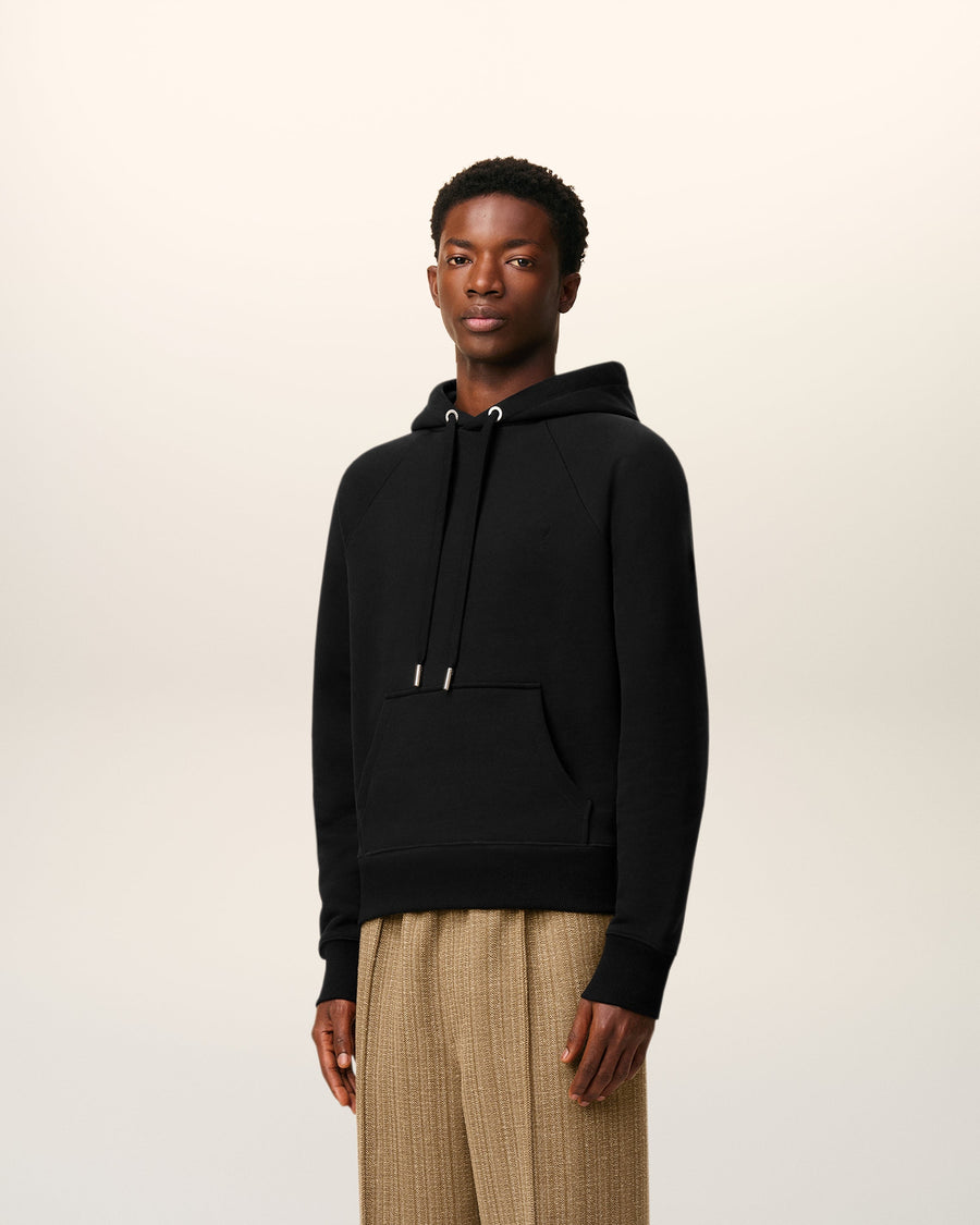 Black Cotton Ami De Coeur Hoodie