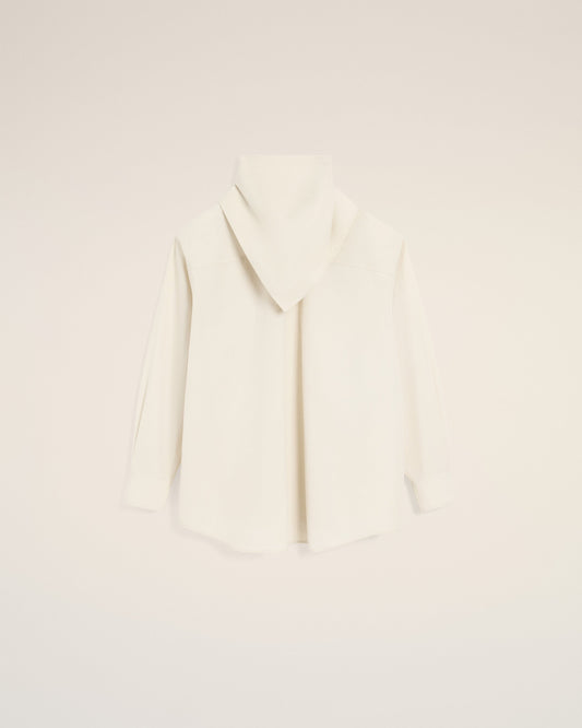 White Cotton Long Sleeves Bandana Blouse