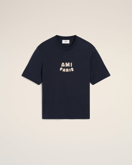 Navy Cotton Ami Paris Patch T-Shirt