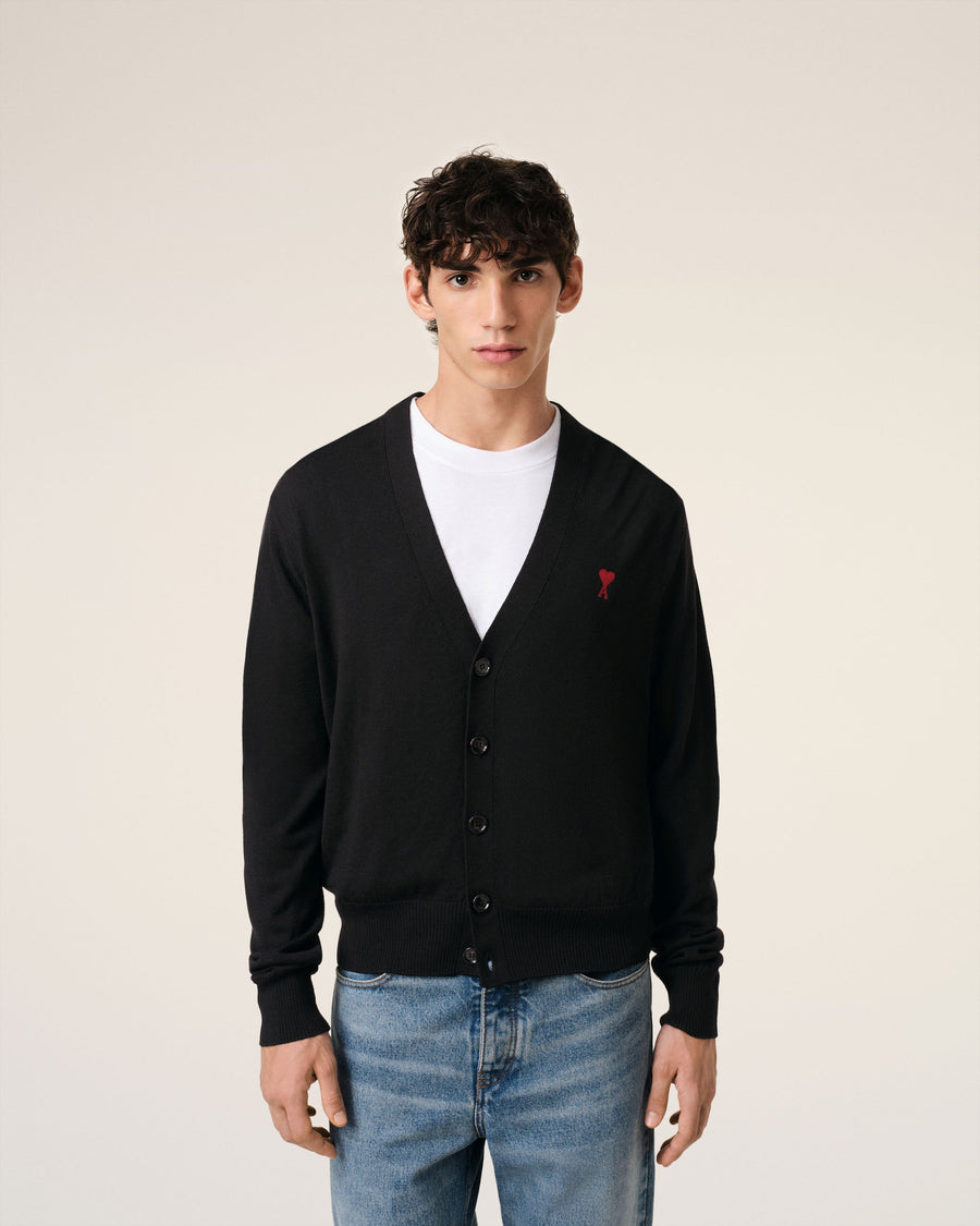 Black Wool Ami de Coeur Cardigan
