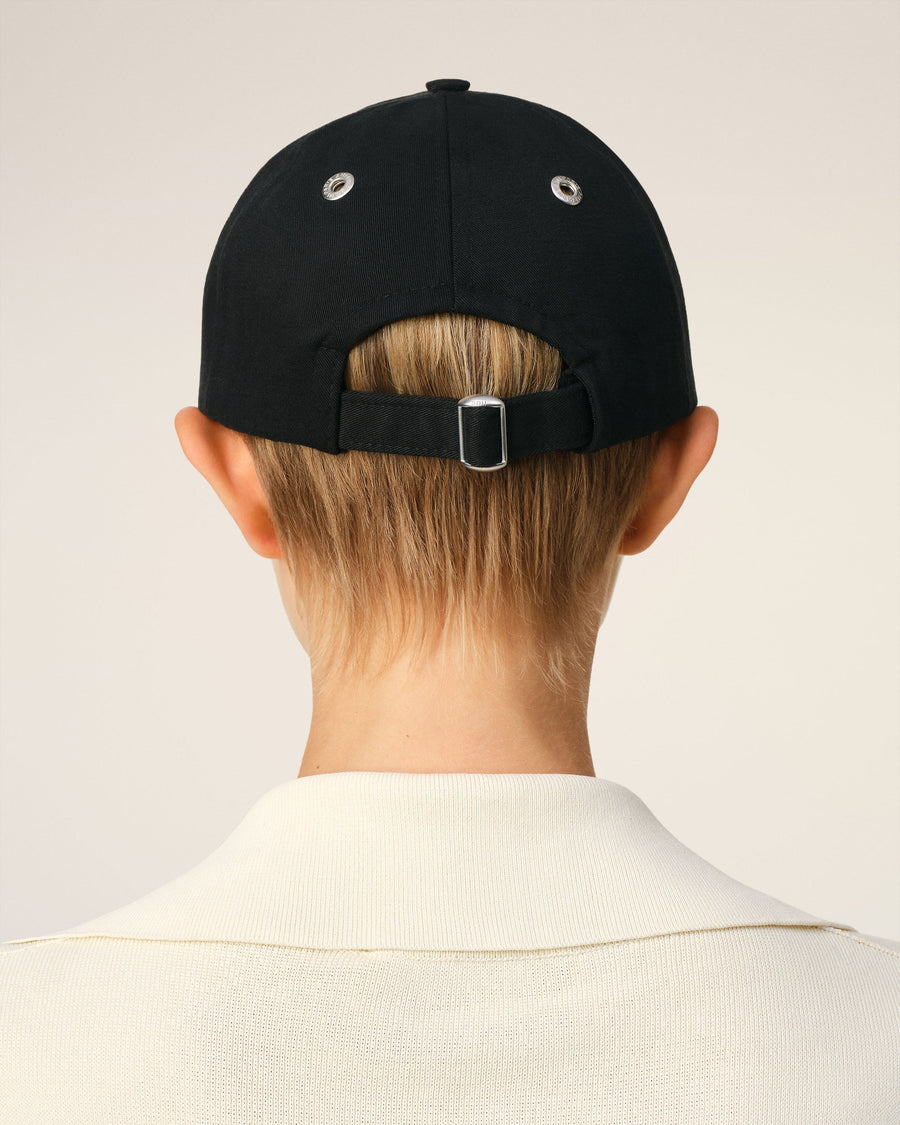 Black Cotton Gabardine Ami De Coeur Embroidery Cap