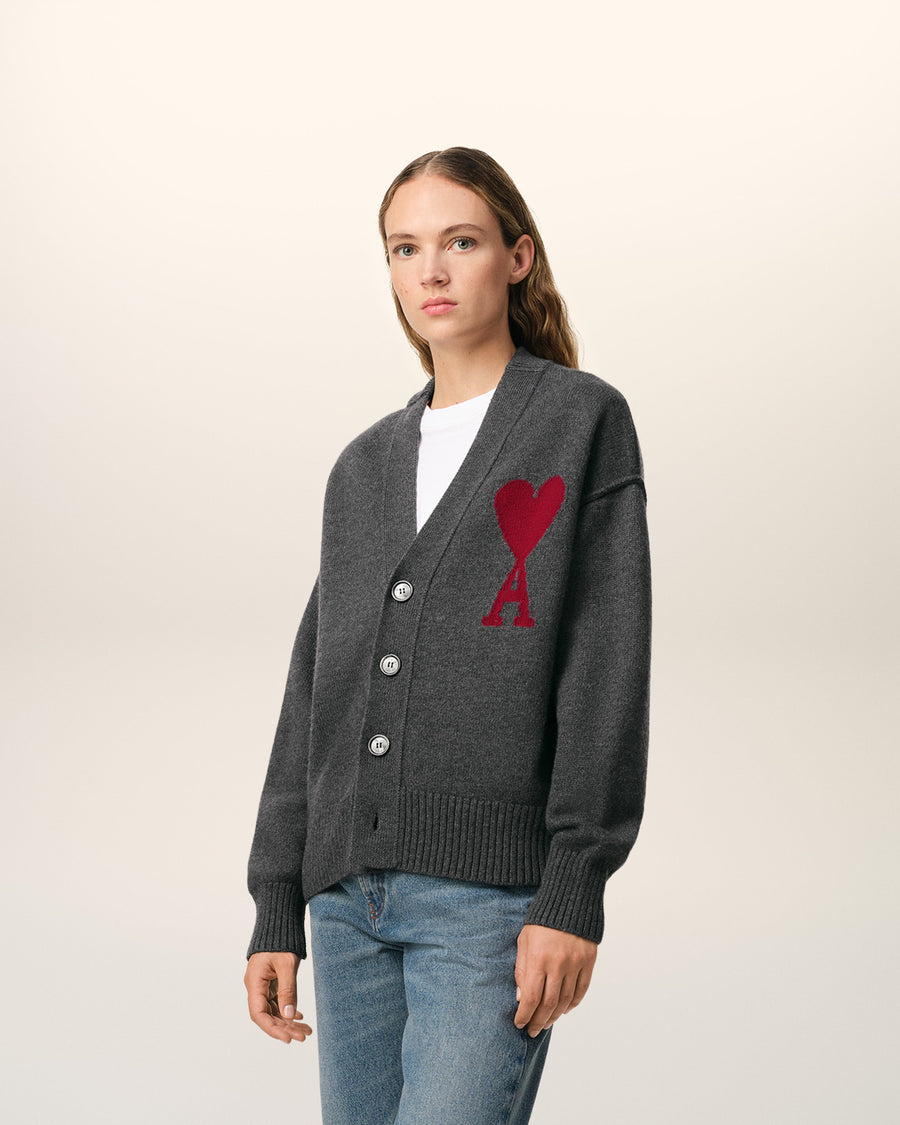 Grey Wool Ami de Coeur Cardigan