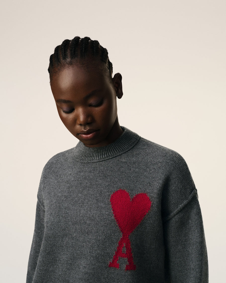Grey Wool Ami de Coeur Sweater