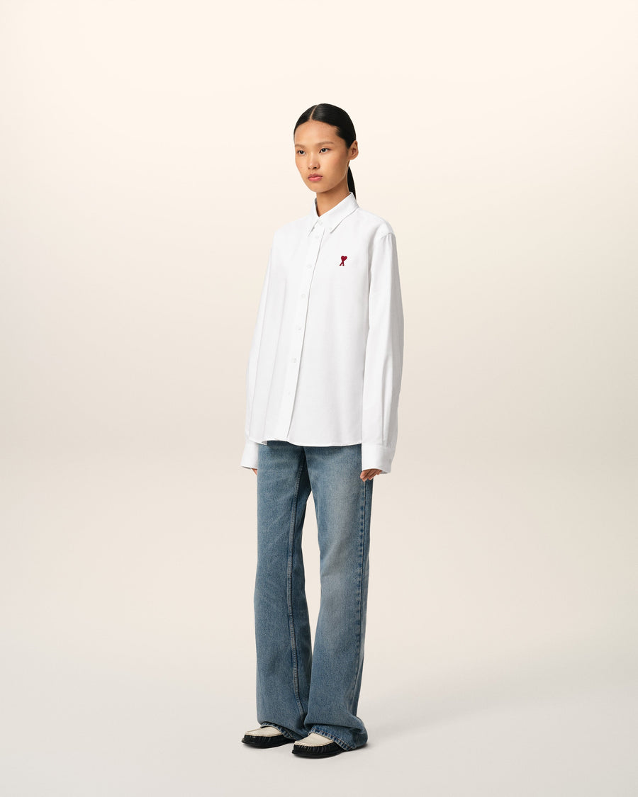 White Cotton Button Down Ami De Coeur Shirt
