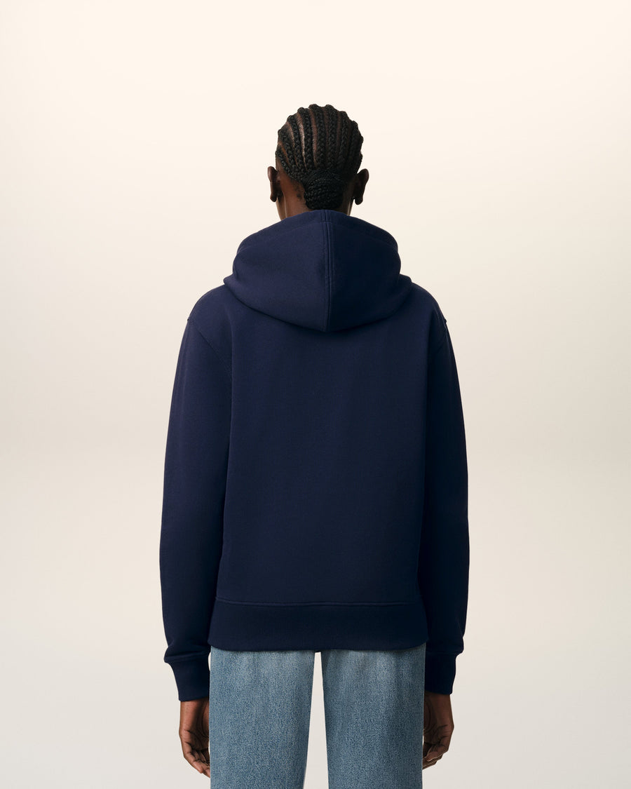 Blue Organic Cotton  Ami De Coeur Zipped Hoodie