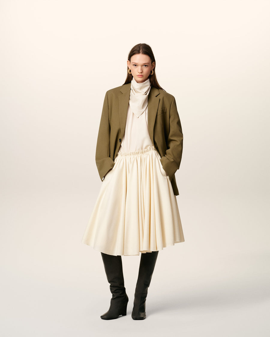 Green Wool Loose Single Breasted Jacket