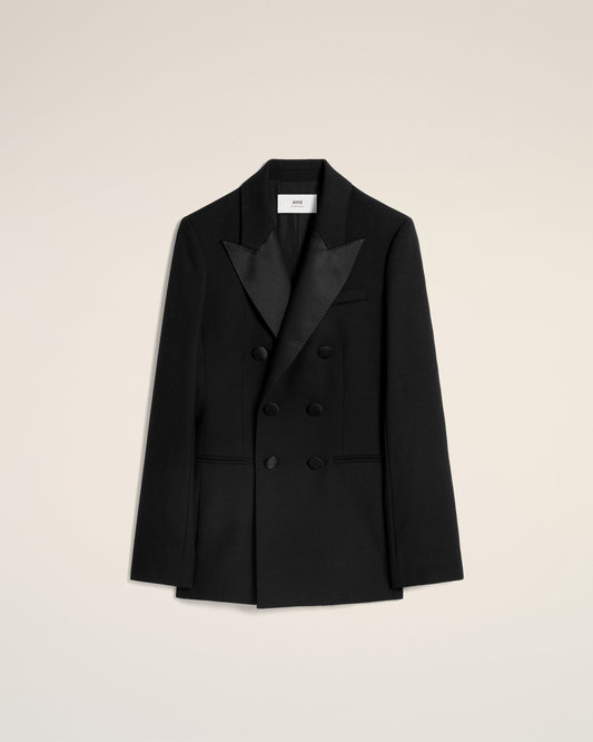 Black Wool Double Breasted Jacket